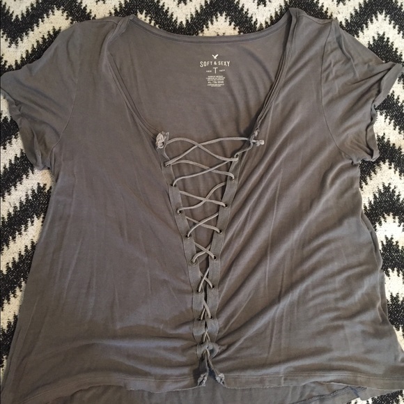 Soft & Sexy American Eagle lace up top - Picture 2 of 2